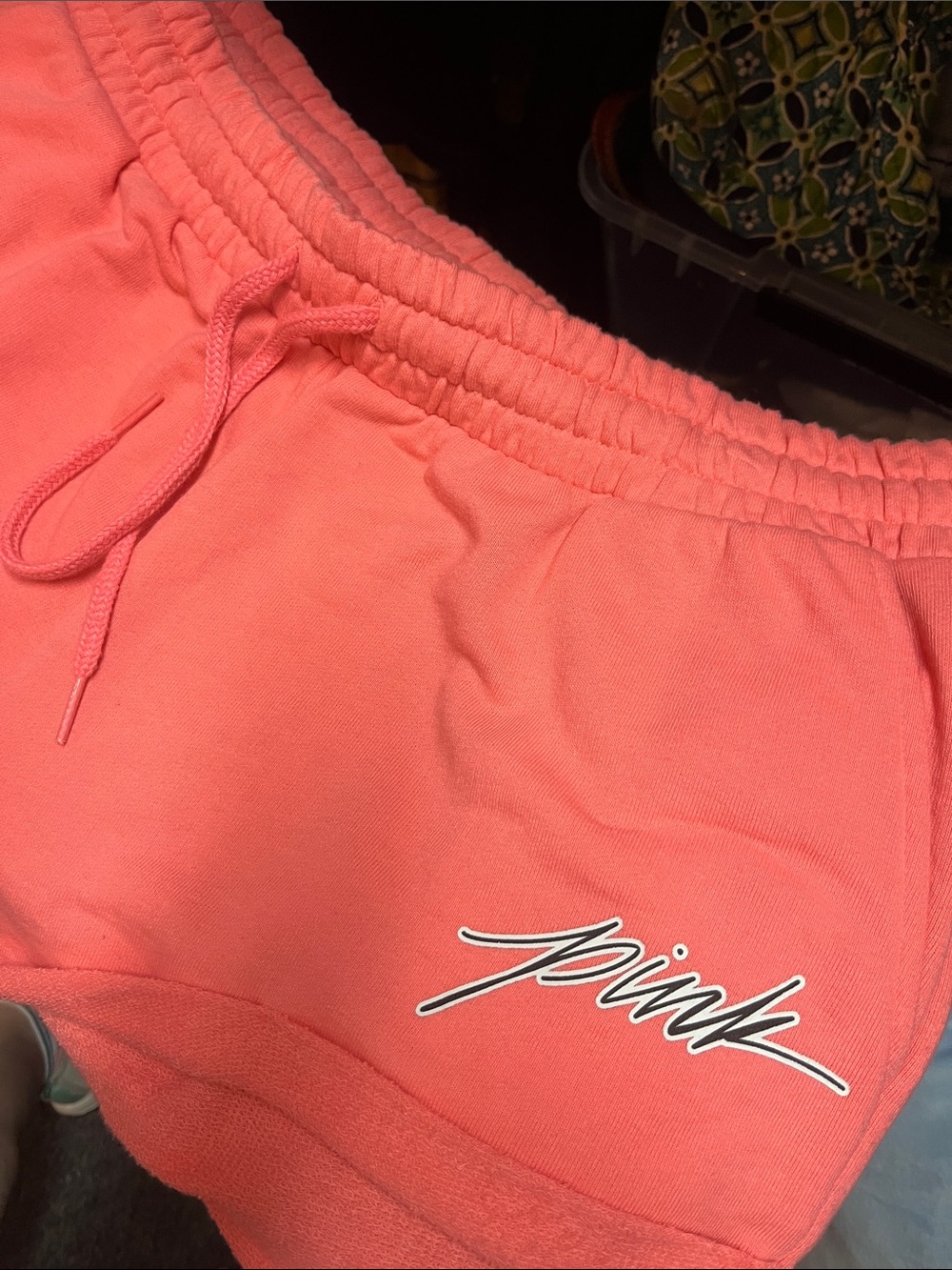 PINK Victoria's Secret Coral Pink Drawstring Lounge Shorts 2018 L